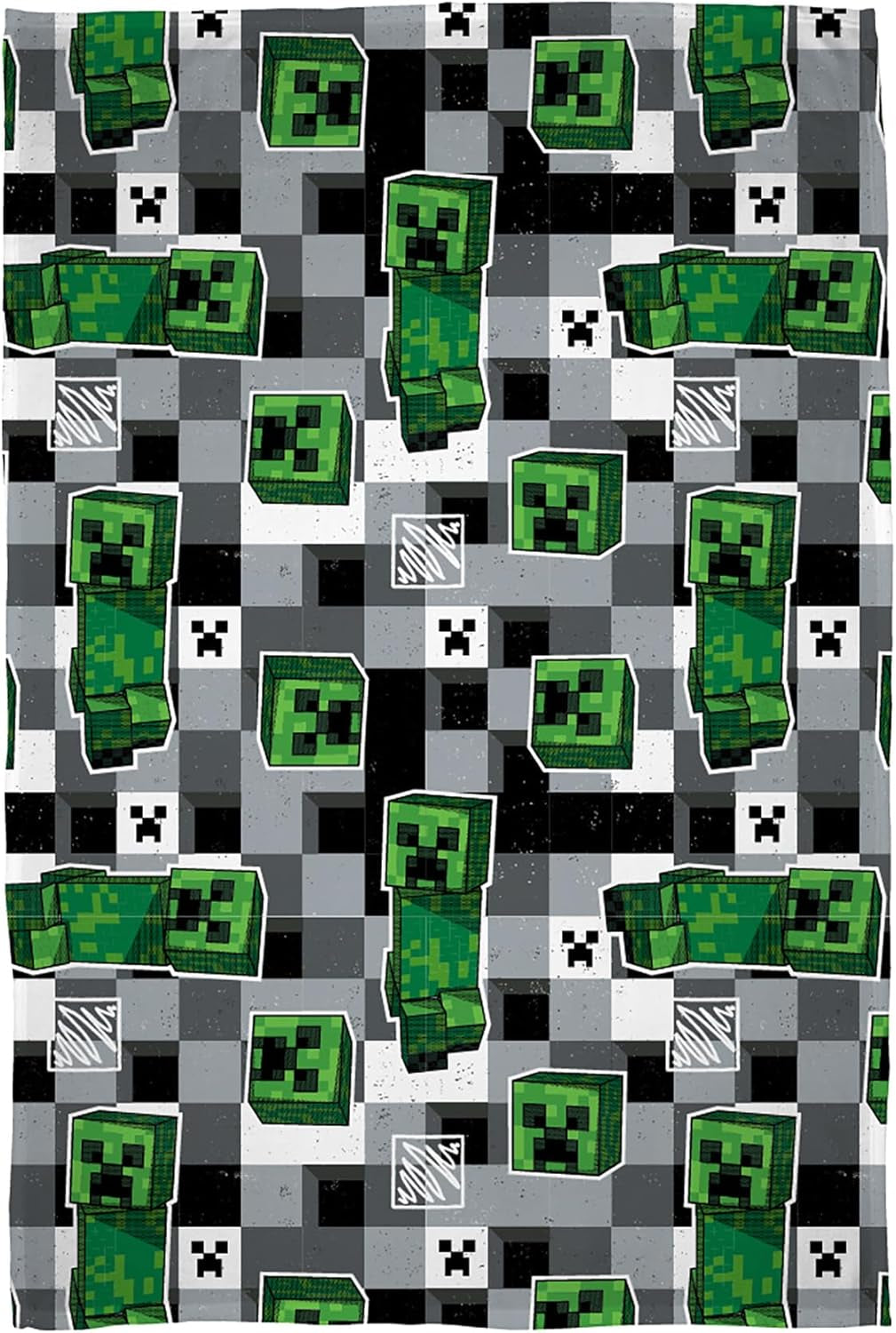 Coperta in pile ufficiale Minecraft World dei personaggi | Design Scribble Reversibile su 2 Lati, Coperta Super Morbida e Calda Letti e Coperte Besuche den Character World-Store Multicolor 150 X 100