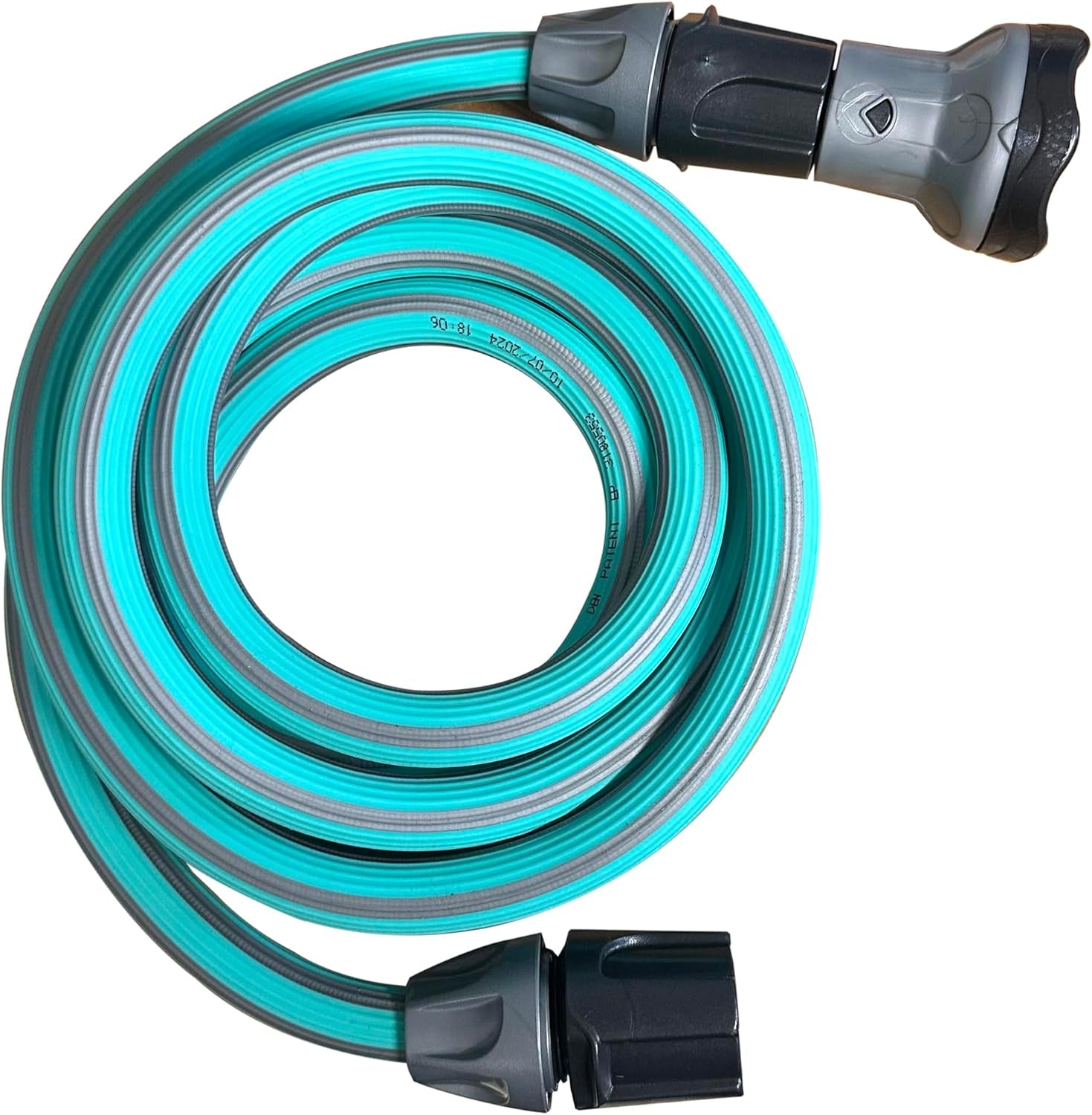 Tubo da giardino estensibile fino a 7,5 metri, 1/2" (12,5 mm), con doccetta e 8 funzioni, Idroeasy