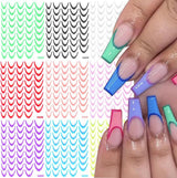 9 colori adesivi per unghie francese adesivi per unghie francese autoadesivo del chiodo foil french unghie gradiente adesivi punta francese adesivi per unghie arte del chiodo nail design adesivi accessori per unghie