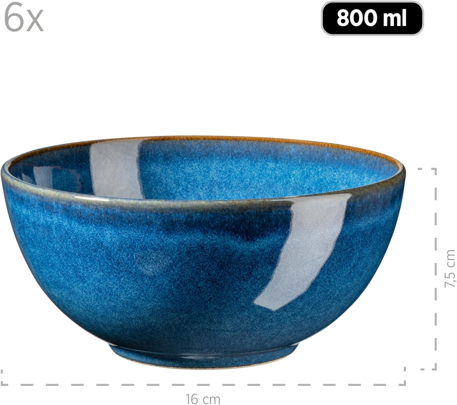 Set colazione MÄSER, ceramica OSSIA, blu reale, blu