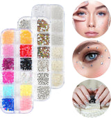 Harz Strasssteine ​​​​4200 pezzi strass Kristalle 1Mm-5Mm Gemischte Kinder Bastelsachen Kit con strass con picking Pinzette e Stift Für DIY Nägel Kleidung Kunsthandwerk Gemischt Becher Party (A)