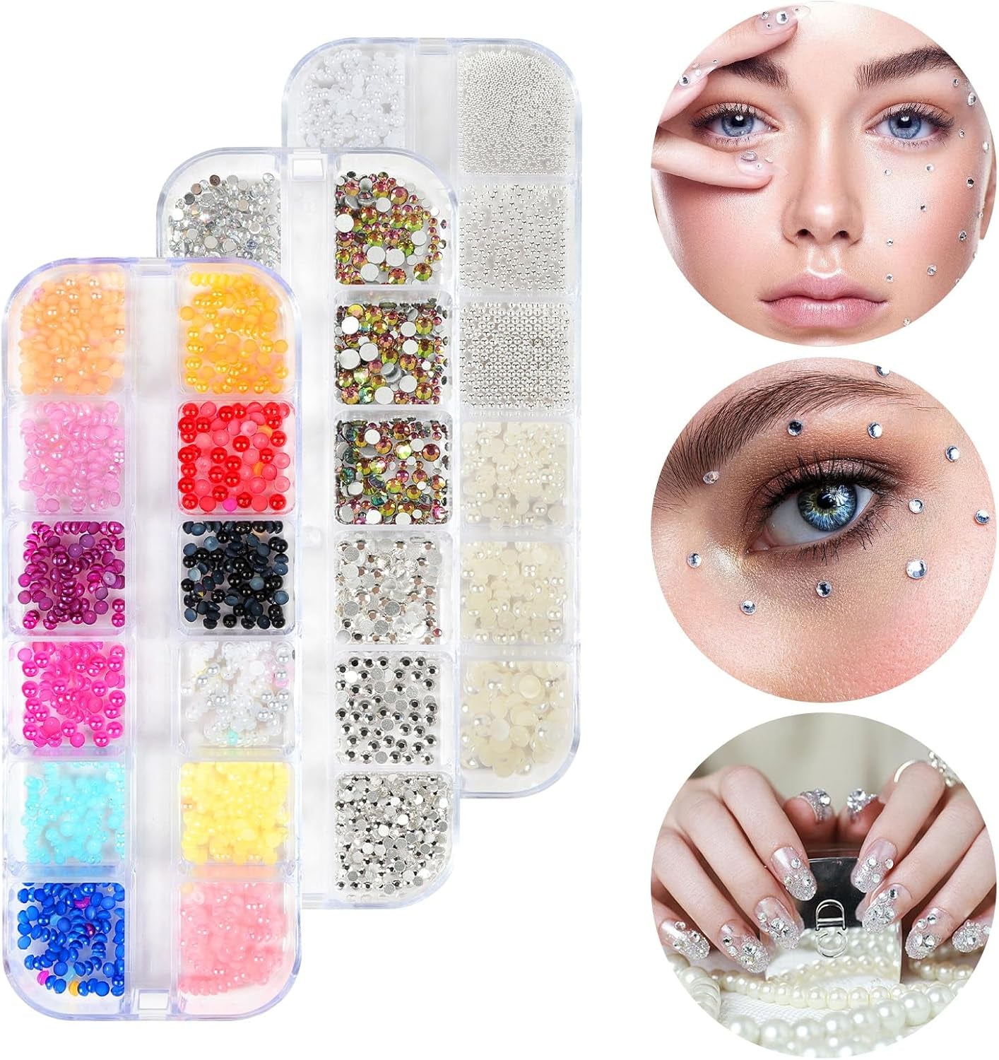 Harz Strasssteine ​​​​4200 pezzi strass Kristalle 1Mm-5Mm Gemischte Kinder Bastelsachen Kit con strass con picking Pinzette e Stift Für DIY Nägel Kleidung Kunsthandwerk Gemischt Becher Party (A)