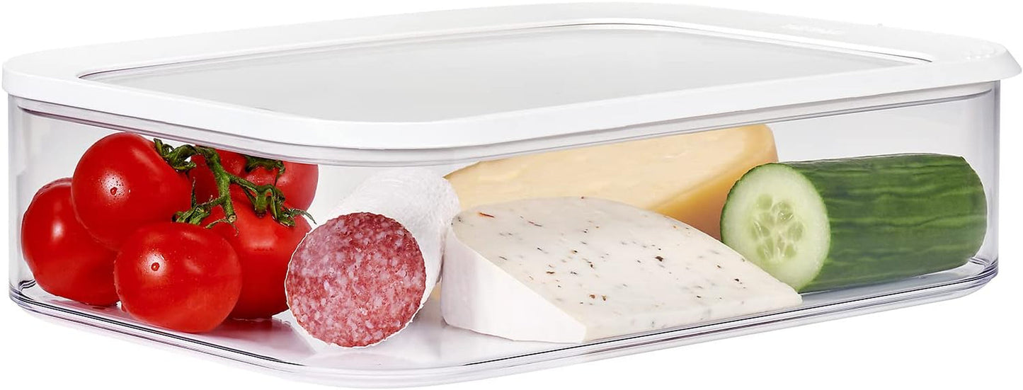 Mepal - Contenitore per frigorifero Modula XXL - Contenitore per alimenti con coperchio - Organizer da cucina e contenitore in plastica - Organizer per frigorifero impilabile e a tenuta stagna - 4800 ml - Scatole per alimenti Naty Shop Bianco Titolo predefinito