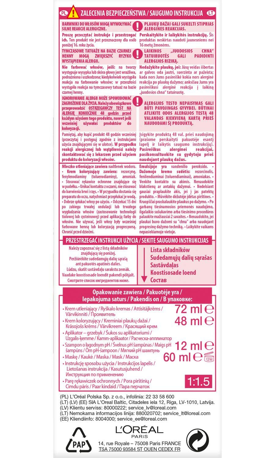 L'Oréal Paris Excellence 6.41 Tintura per capelli - Bronzo Ambrato Chiaro Tintura per capelli Naty Shop