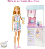 Serie Barbie You Can Be Anything, Gelateria, 1x bambola Barbie dai capelli biondi, macchina per il gelato, Barbie Play-Doh, accessori da forno, regalo per bambini, giocattolo per età 3+, HCN46