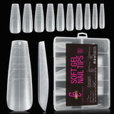Tipi di unghie in gel medio ballerina da 504 pezzi: punte in gel per unghie PMMA Unghie finte Estensioni per unghie Unghie artificiali 12 dimensioni