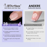Btartbox Punte per unghie a mandorla extra corte - Gel a copertura totale X Punte per unghie in gel morbide XS - Semi-opache preformate per salone per unghie larghe 320 pezzi