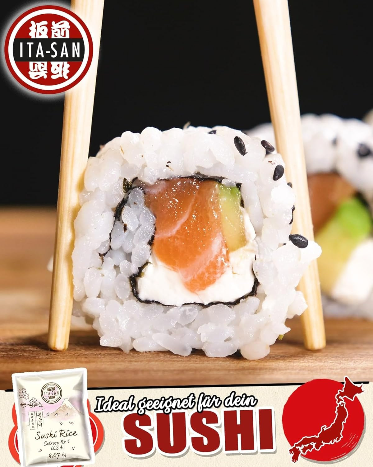 ITA-SAN Calrose / Riso per sushi, 1 confezione (1 x 9,07 kg)