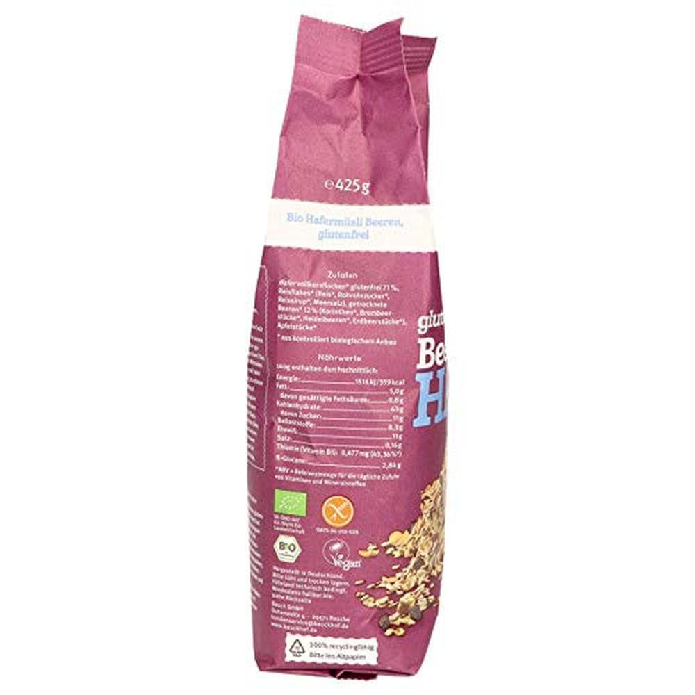 hof muesli d'avena con frutti di bosco, senza glutine (425 g) - Bio