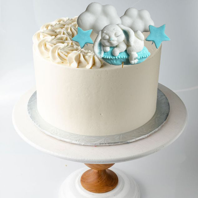 Set di 7 decorazioni in zucchero commestibile, Decorazioni in Pasta di Zucchero Coniglio Naty Shop