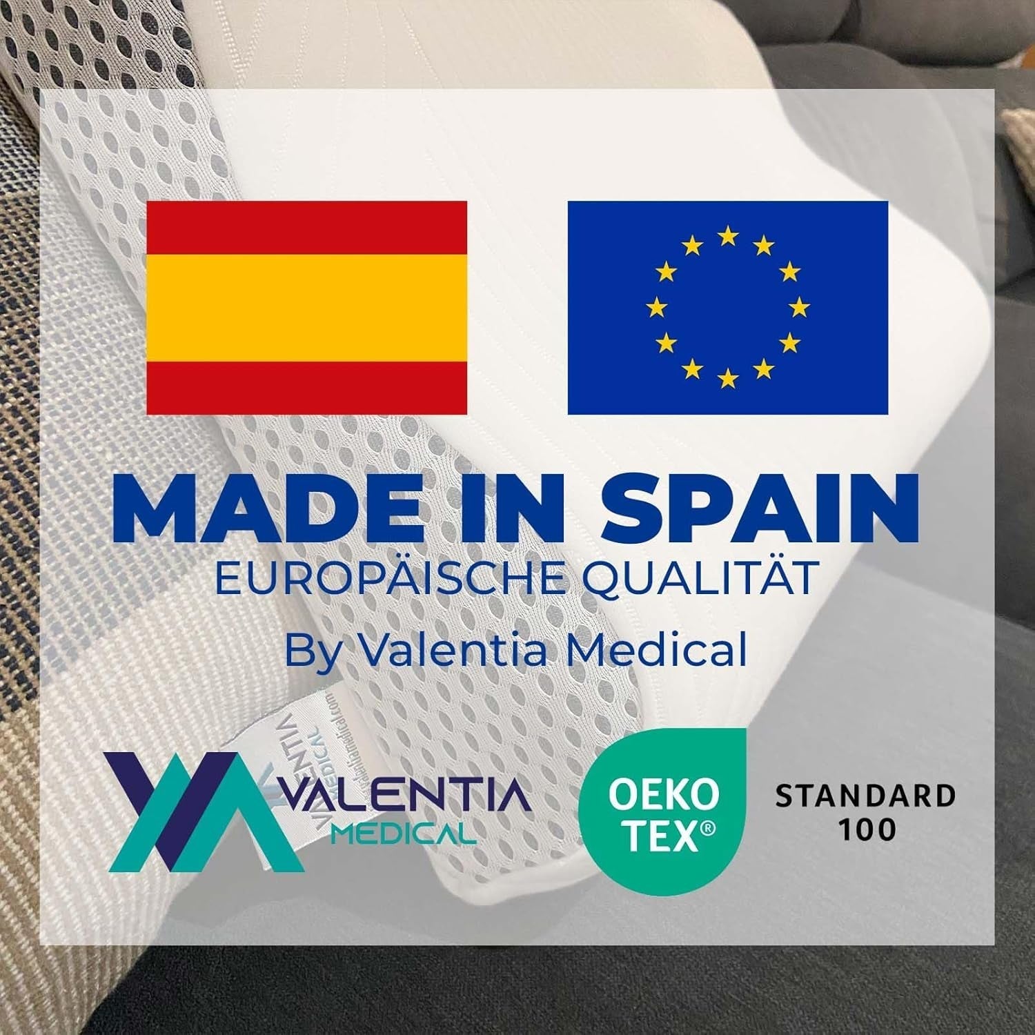 Valentia Medical Cuscino di Supporto per Collo in Memory Foam Cuscino Ortopedico per Dolore al Collo Cuscino per Collo in Memory Foam Fodera Lavabile Ultra Morbida Cuscini Ortopedici Cervicali Naty Shop
