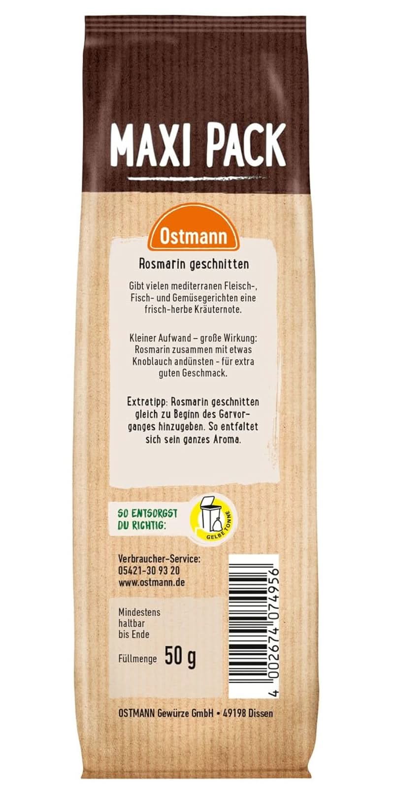 Ostmann, Rosmarino tritato, 50 grammi Condimente Naty Shop