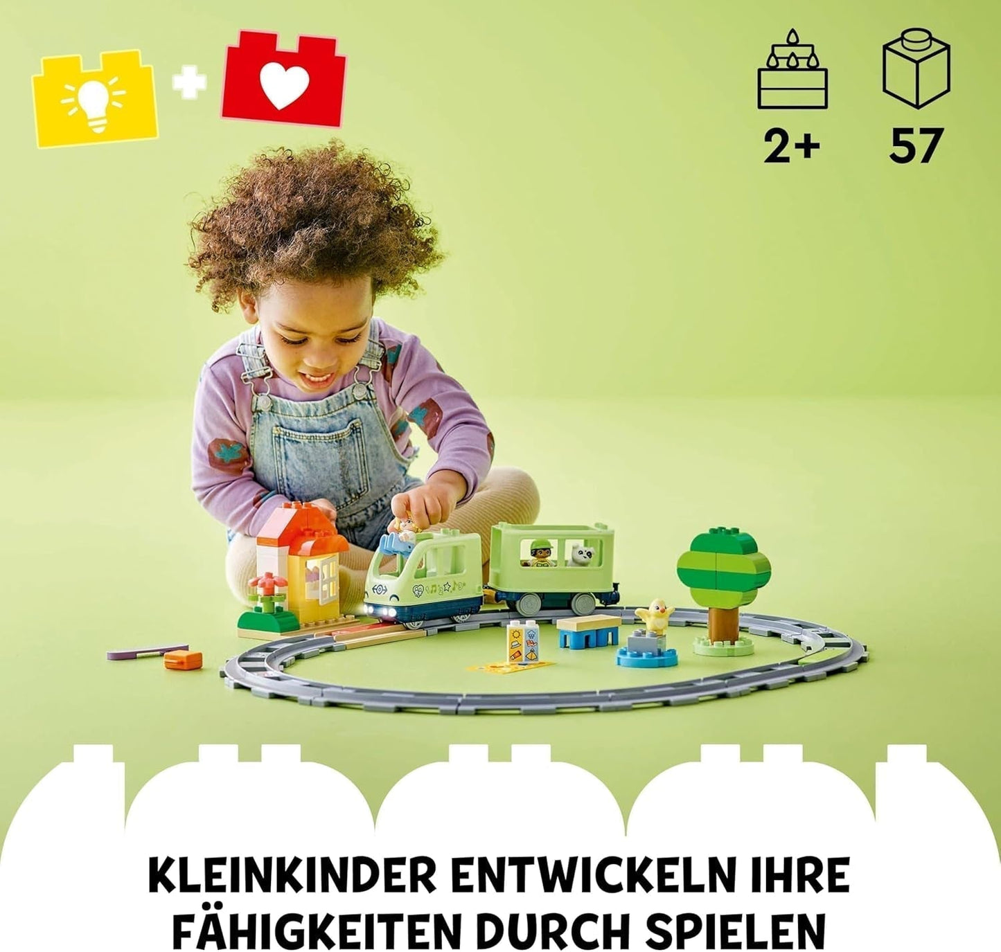 LEGO DUPLO Town Treno Avventura Interattivo, Playset con luci e suoni per il gioco di ruolo, Consente ai bambini di 2 anni di costruire binari, Giocattolo educativo prescolare 10427 Set da costruzione Besuche den LEGO-Store