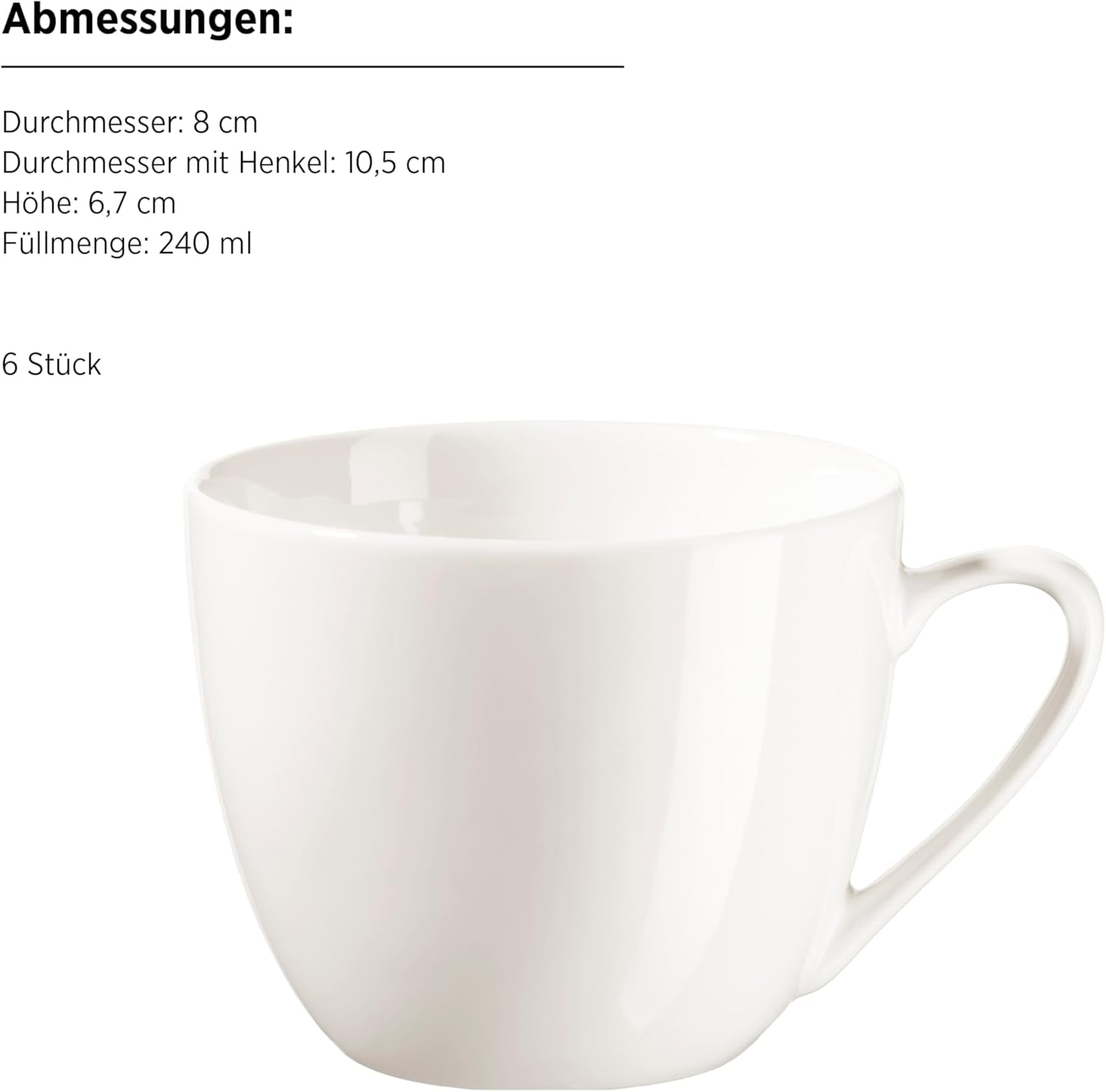MÄSER 934105 Serie Belmira, Servizio da caffè Classico per 6, Servizio da caffè da 18 pezzi, Senza tempo, Elegante, Delicato, Porcellana, Bianco