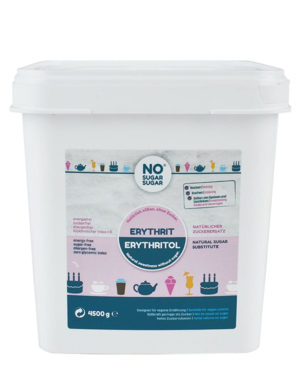 Senza Zucchero, Eritritolo naturale senza calorie, utilizzabile come sostituto dello zucchero, Dolcificanti 4,5 Kg Naty Shop 4,5 Kg