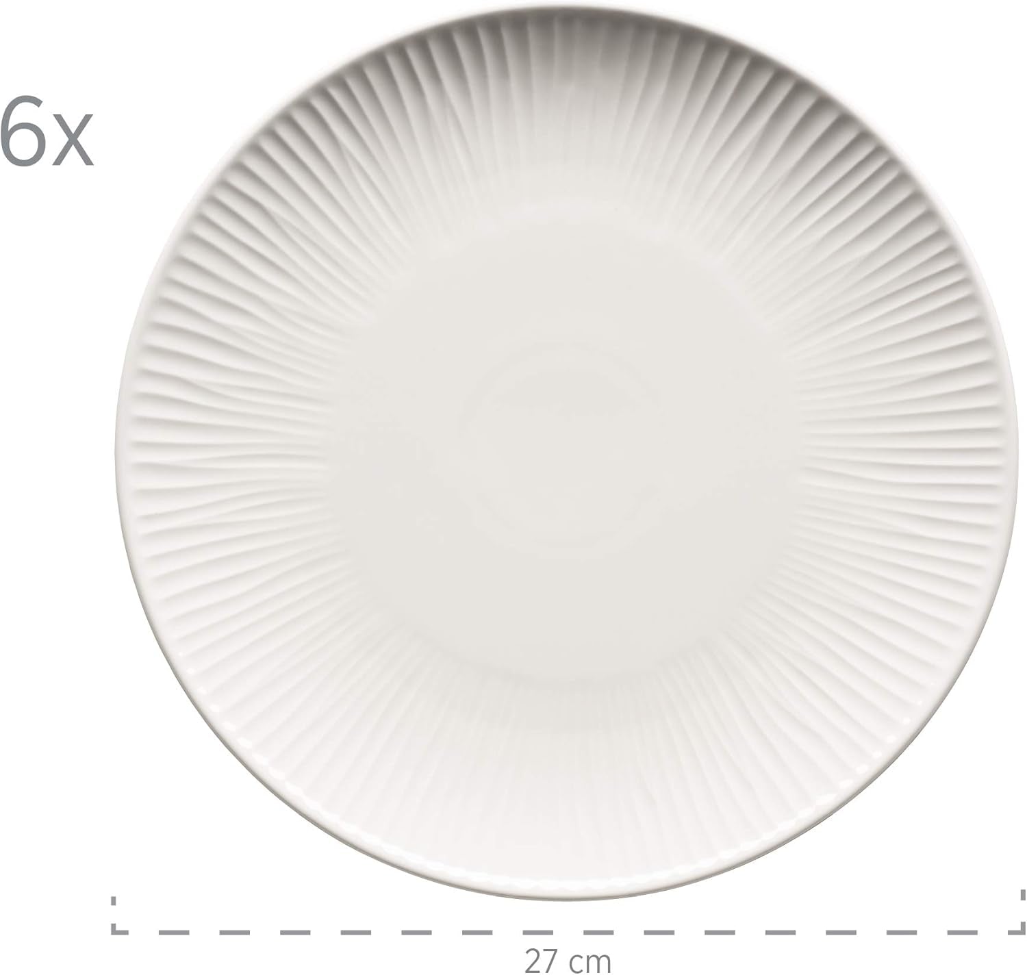 MÄSER 931461 Dalia Servizio da tavola per 6 persone in porcellana per hotel di alta qualità, bianco, set di piatti da 12 pezzi in design vintage, porcellana resistente