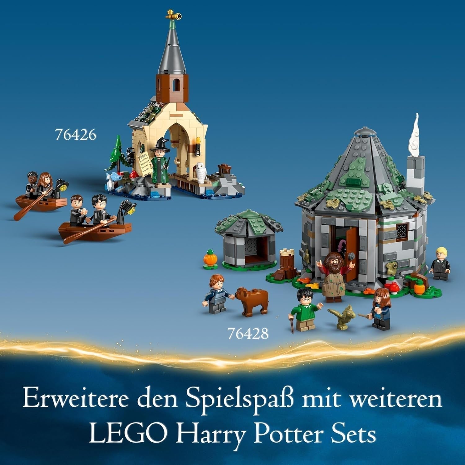 LEGO Harry Potter La capanna di Hagrid: set una visita inaspettata con 5 mini personaggi e 2 personaggi di animali, regalo per donne e uomini, giocattolo di avventure magiche, set fantasy 76428 Set di costruzione Beuche den LEGO-Store