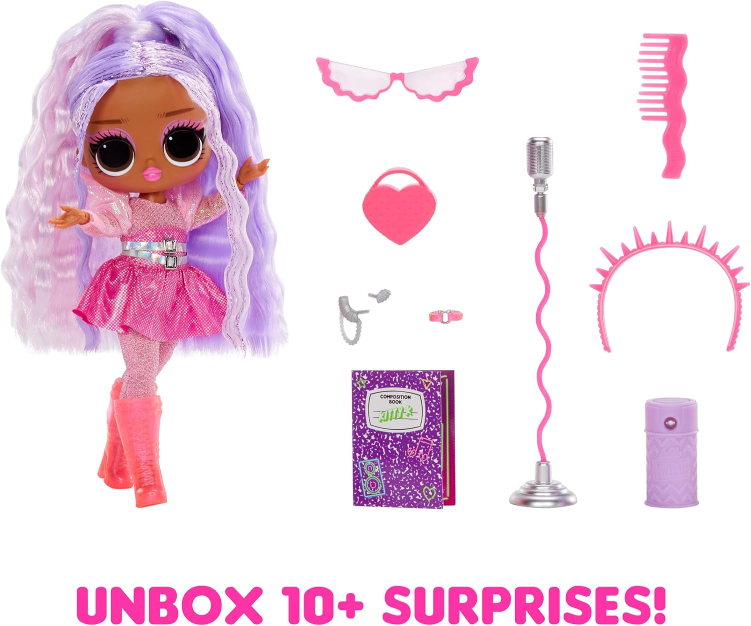 LOL Sorpresa! Tweens Neon Pop Stars - Kitty K - 1 bambola alla moda con sorprese retroilluminate e 10+ abiti e accessori Pop Star, inclusi micro-band retrò, regalo per bambini 4+ Naty Shop Dolls