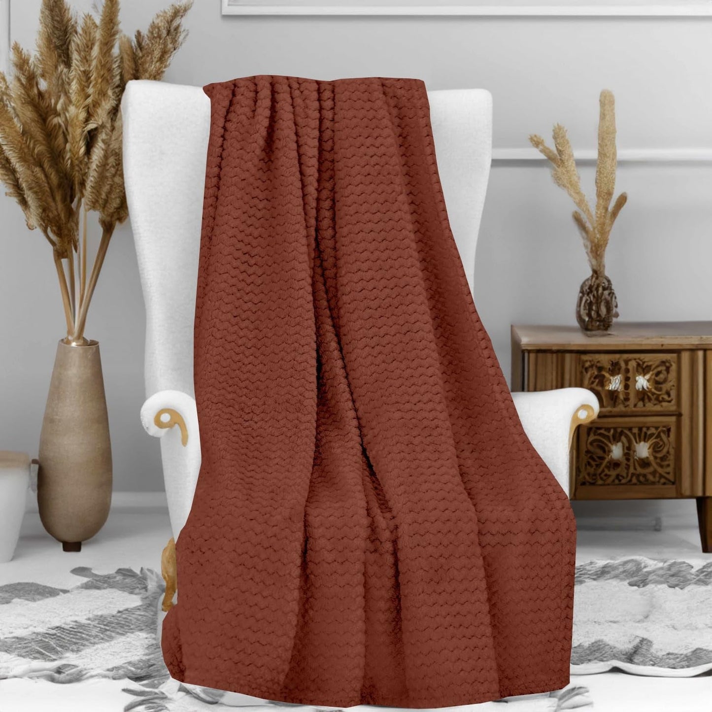 Soleil D'Ocre, coperta in microfibra, 120 X 160 Cm, rosa scuro Trapunte e trapunte Naty Shop rosso mattone 120 X 160 Cm