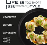 Moritz & Moritz NORDIC Servizio Piatti per 6 Persone - Servizio Piatti in Gres Nero da 18 Pezzi - Design Scandinavo - Robusto Servizio Piatti per 6 Persone per l'Uso Quotidiano e per gli Ospiti - Set Piatti Combinato