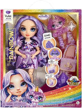 Bambola Alta Moda Arcobaleno con Slime e Animale Domestico - Viola - 28 cm Bambola Glitter con Slime Glitter, Animale Domestico Magico e Accessori Moda - Giocattolo per Bambini - Ideale per 4-12 Anni
