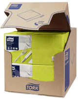 Tork 477840 Tovaglioli pranzo color lime / Tovaglioli a 2 veli per piccoli pasti o snack / Qualità avanzata / Tovaglioli di carta 10 X 200 (2000) / 32,6 X 33 cm (L X P) / Piega 1/4