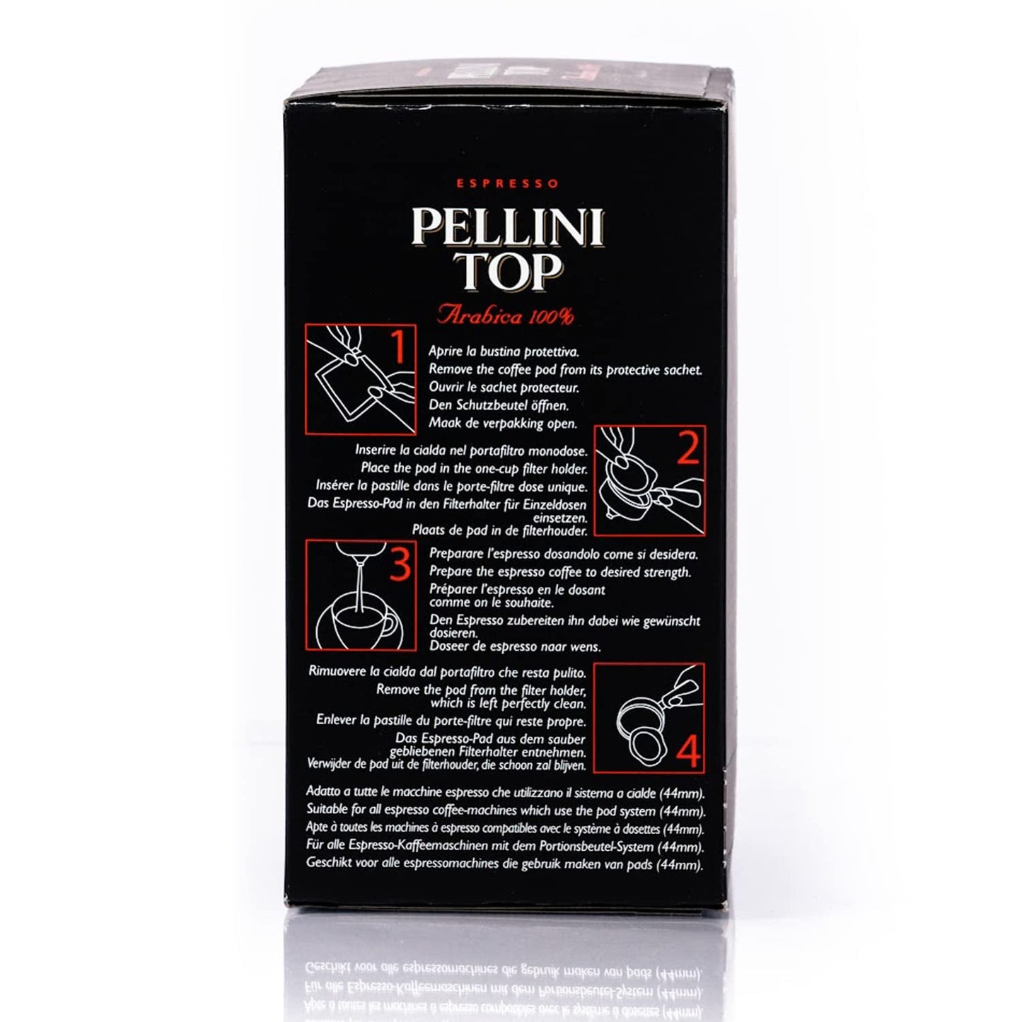 Pellini Caffè, Espresso Pellini Top 100% Arabica - 6 confezioni con 18 cialde (6x126 g, totale 108 cialde)