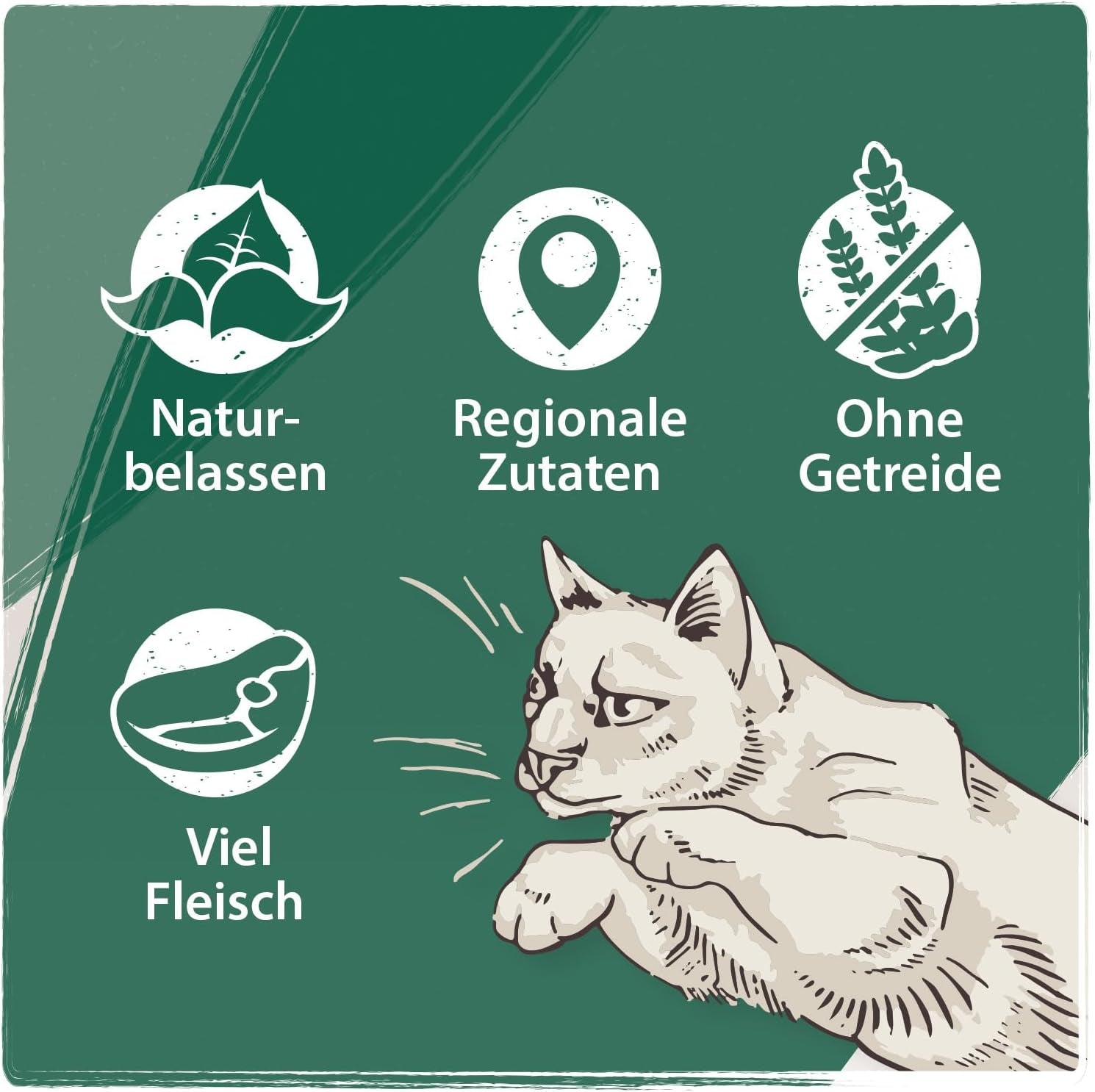 Venandi Animal - Premium Nassfutter für Katzen, Probierpakett I, Pollo, Pute, Cotenna, 6 x 200 g (confezione da 6), getreidefrei und naturbelassen