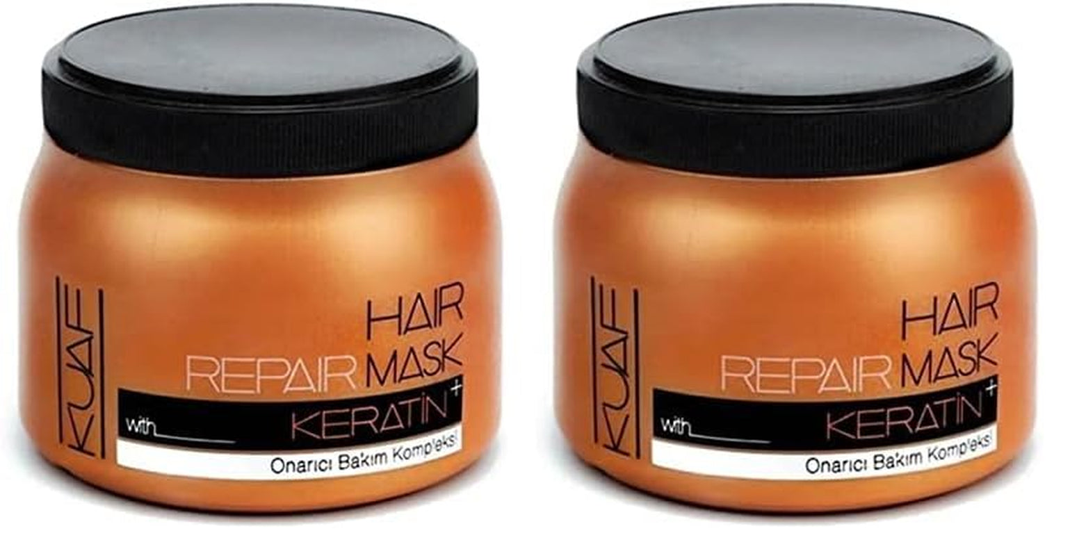 Kuaf Professional Keratin Hair Mask 500 ml - Maschera per capelli Trattamento per capelli Maschera per la cura dei capelli Maschera per capelli (confezione da 2) Naty Shop Maschera per capelli Confezione da 2