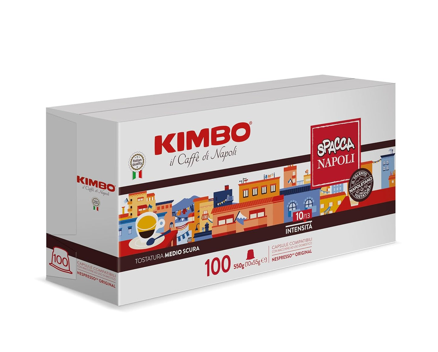 Napoli Kaffeekapseln, compatibile con Nespresso, 10 Packungen mit 10 Kapseln (insgesamt 100 Kapseln)