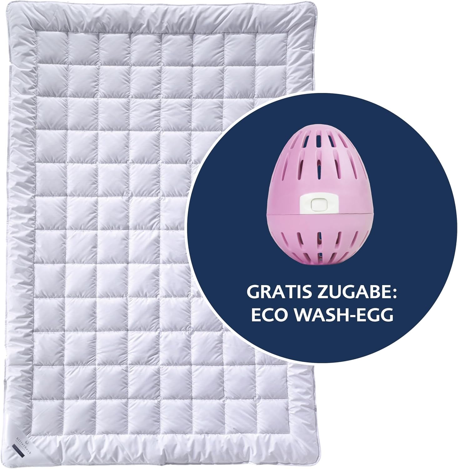 Trapunta Billerbeck E22 Wash-Star UNO - trapunta per tutte le stagioni - 135 X 200 cm - trapunta in fibra - Magicfill® - fibre cave, 100% poliestere - con trapunte e trapunte Eco Wash-Egg Naty Shop Summer light (Sl) 135 X 200 Cm