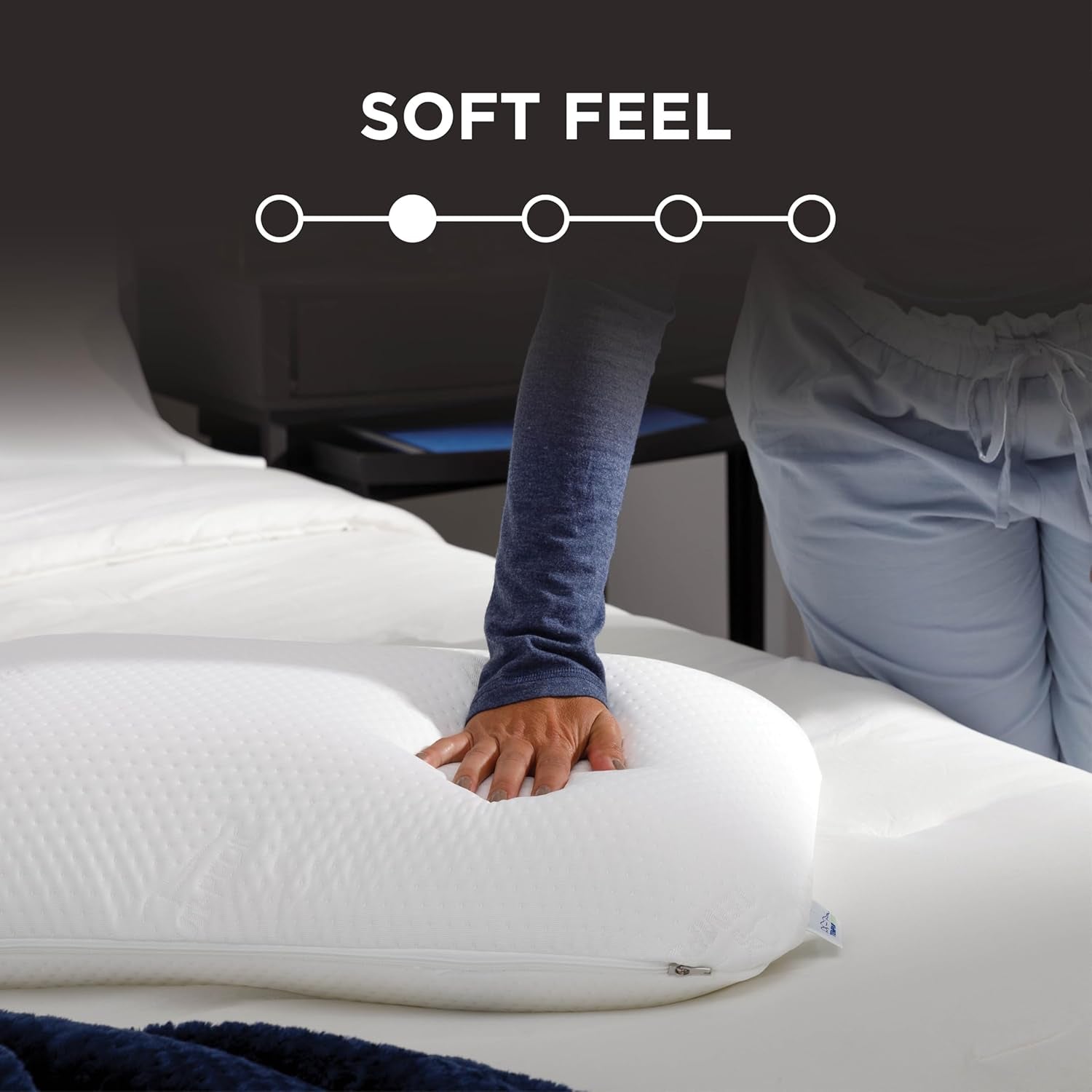 Cuscino Symphony TEMPUR-PEDIC In memory foam, Lussuoso, Morbido, Standard, Bianco Cuscini standard Naty Shop