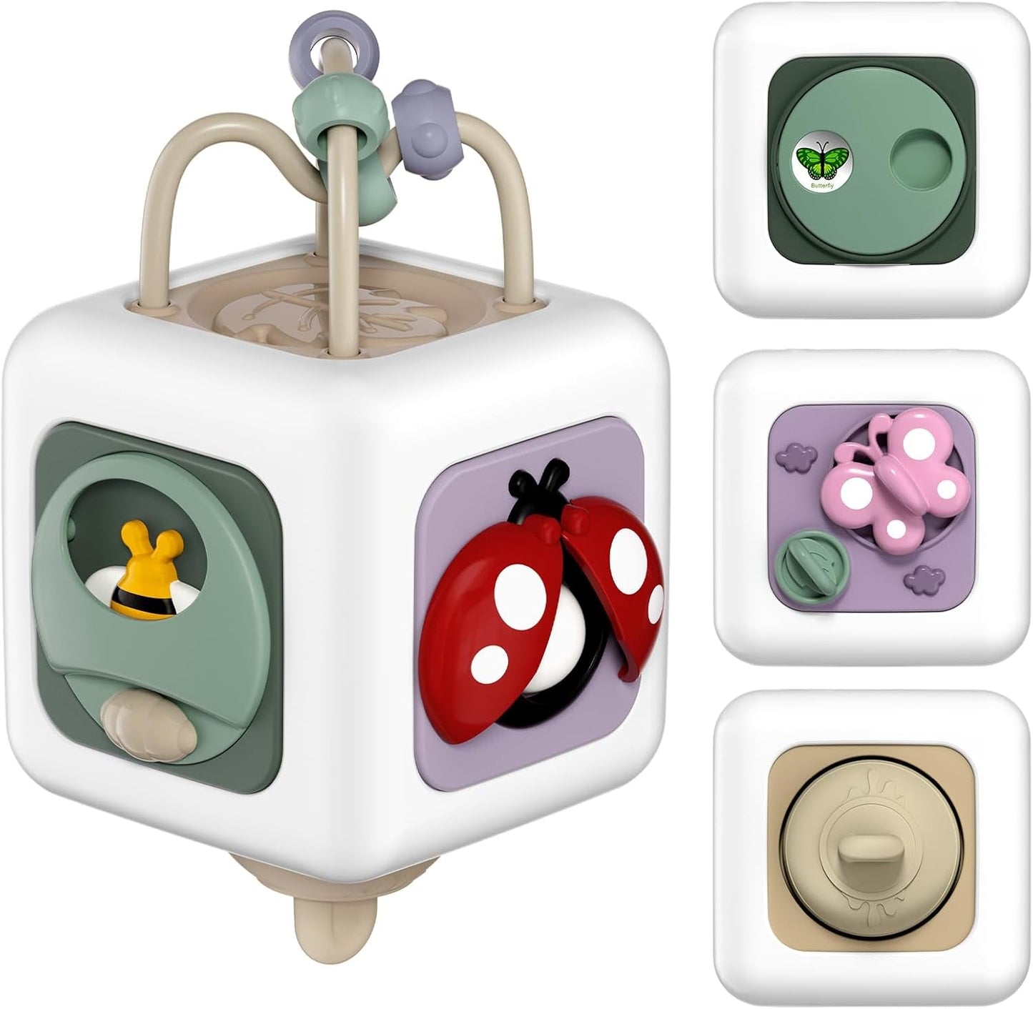 Giocattolo sensoriale per bambini da 1 a 3 anni | Giocattolo Montessori per bambini da 1 anno | Giocattolo da viaggio per bambini 12-18 mesi | Cubo di attività, regalo di compleanno o di Natale per bambini di 1 anno