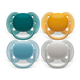 Succhietti ultra morbidi Philips AVENT - confezione da 4 succhietti extra morbidi senza BPA per bambini di età compresa tra 0 e 6 mesi, inclusa custodia per il trasporto e sterilizzazione (modello SCF091/35)