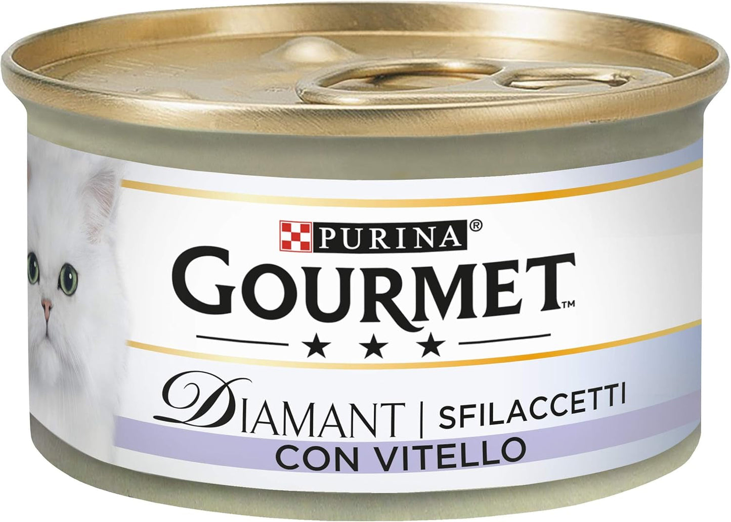 Diamant alimento umido per gatti adulti, filetti di vitello, 24 lattine da 85 g ciascuna