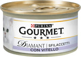Diamant alimento umido per gatti adulti, filetti di vitello, 24 lattine da 85 g ciascuna