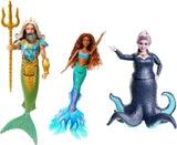 Mattel DISNEY Arielle La Sirena Set con Mala, Karina e Arielle, abiti e acconciature unici, per giochi fantasiosi e collezionabili, dai 3 anni in su, bambole HND29 Naty Shop Re Tritone, Ursula e Ariel