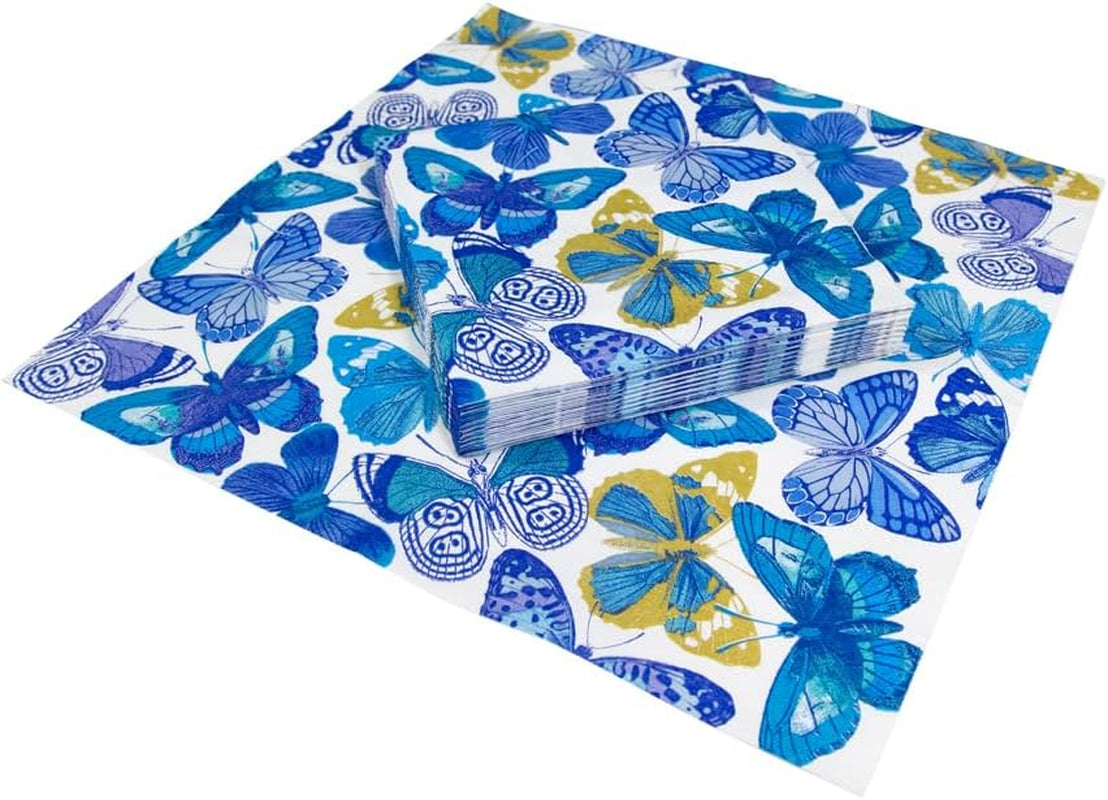 Tovaglioli Butterfly, blu, confezione da 20 pezzi