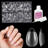 Unghie finte corte Ballerina 500 pezzi Colla su 12 misure Unghie artificiali Punte per unghie corte in gel morbido con copertura completa per unghie in gel Corte S