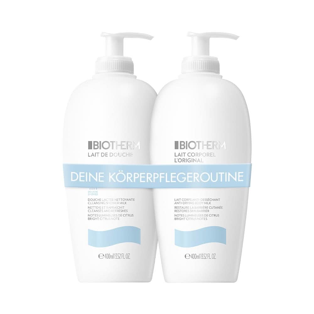 Biotherm Lait Corporel L'Original, Lozione corpo idratante al plancton, 400 ml Cosmetici e Beauty Naty Shop Lozione corpo 400 ml + Gel doccia 400 ml Set
