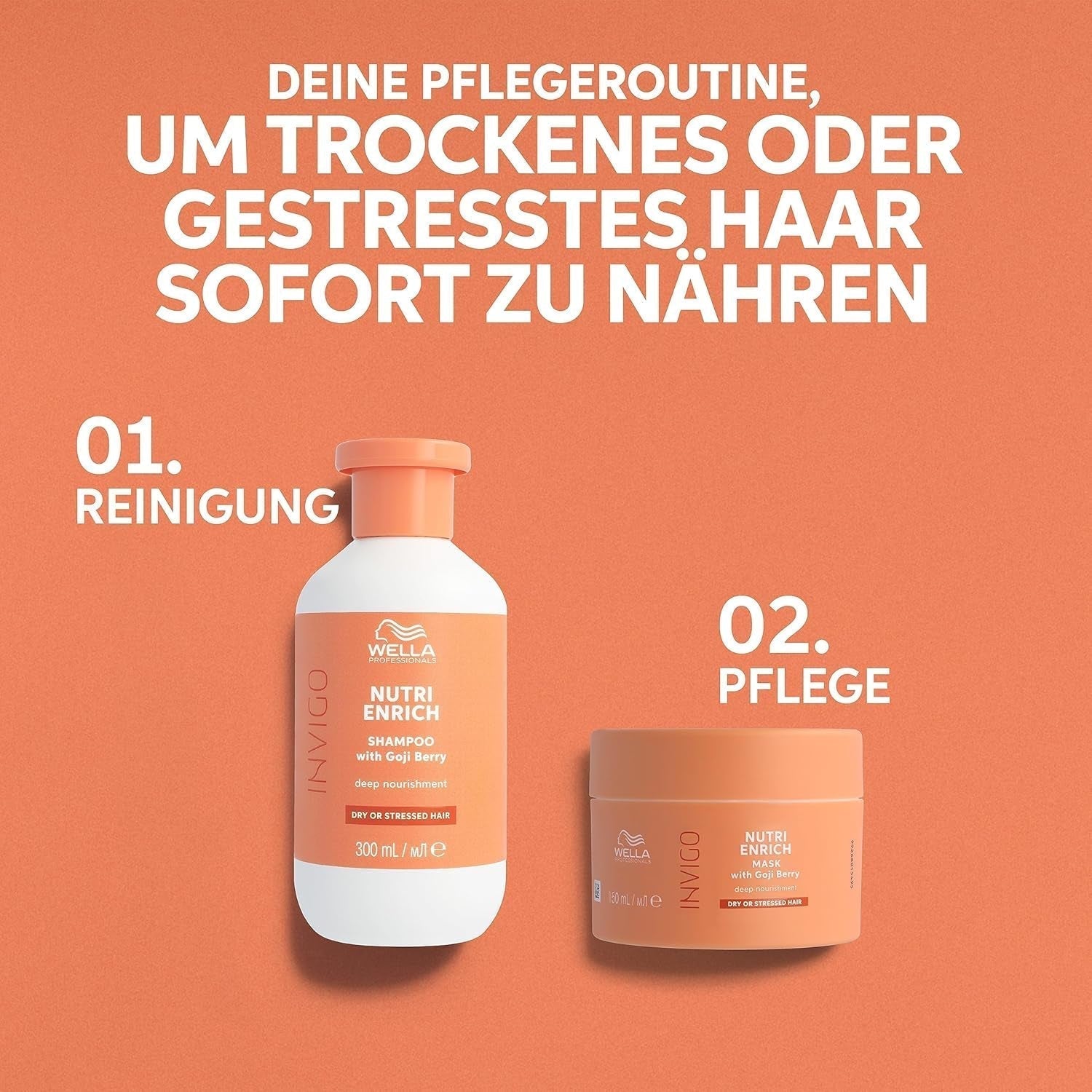 Wella Professionals Invigo Nutri Enrich - cura idratante per capelli danneggiati - balsamo, maschera e balsamo con vitamina E, pantenolo e mandorle - contro l'effetto crespo e per ricci vivaci Naty Shop Hair Mask