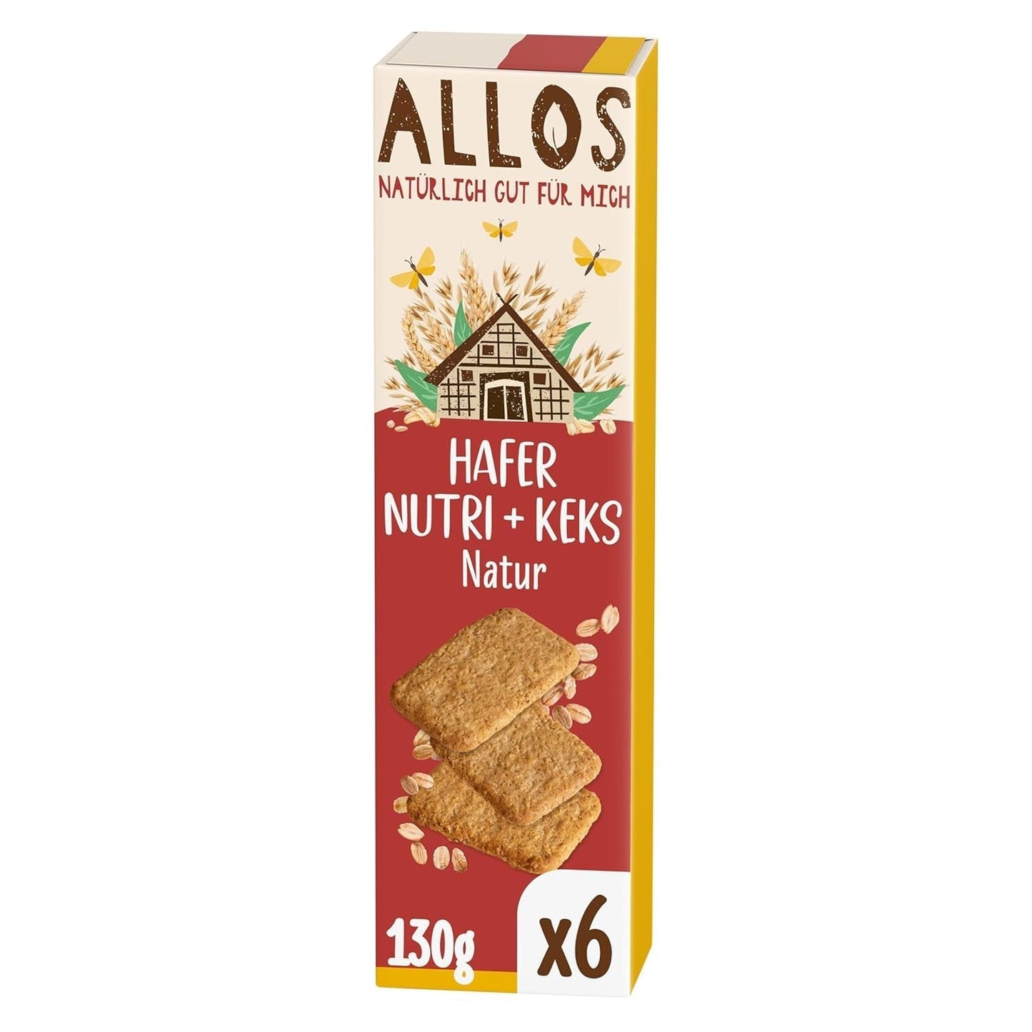 Cracker di avena biologici Allos Nutri | Cracker croccanti di avena integrale | Dolcificare con miele 6 x 130g