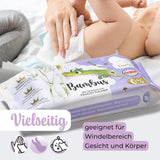 Salviette umidificate Millis Bamboo Baby Sensitive per la pelle delicata del bambino - 5 x 60 pezzi - Pulizia naturale, delicata e sostenibile - Salviette biodegradabili per neonati, senza plastica e senza alcool
