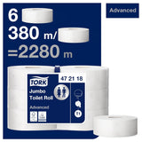 Carta igienica Tork Jumbo White T1, Advanced, 2 strati, 6×380 M, 472118