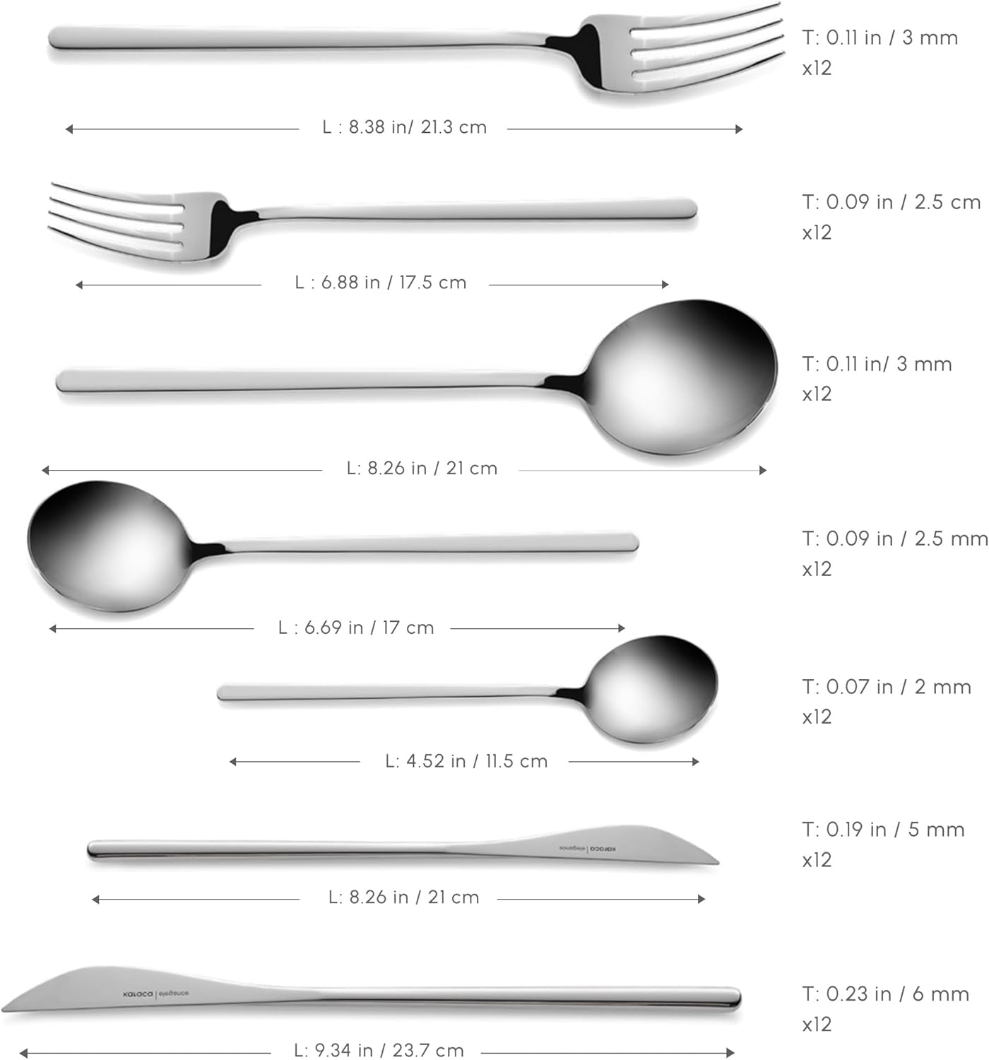 Karaca Focus Elegance, set posate 84 pezzi, 12 persone Kitchen Naty Shop