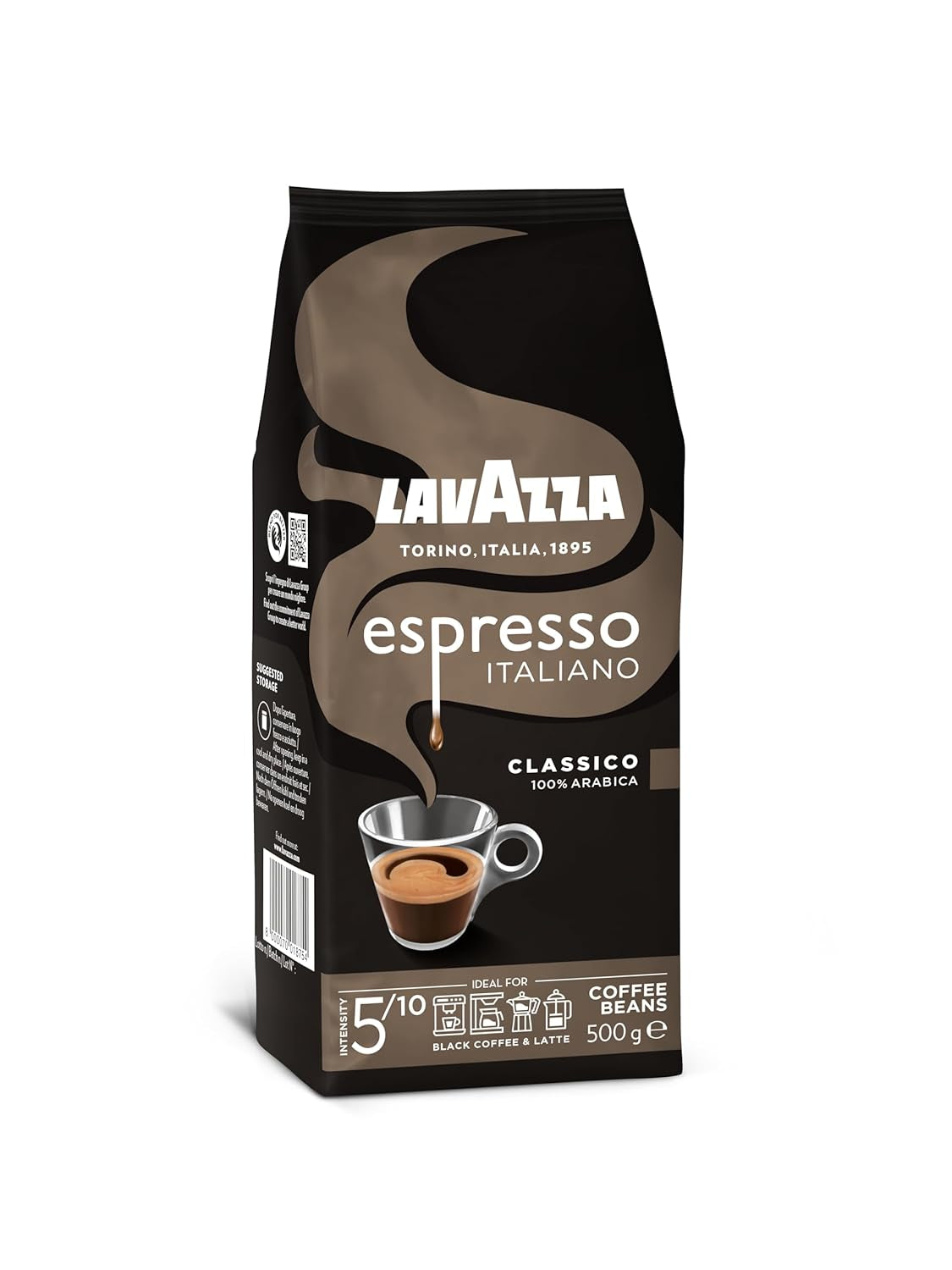 Caffè Lavazza Espresso Italiano in grani, Espresso 100% Arabica, equilibrato e aromatico, confezione da 500g