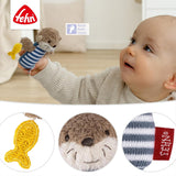 Mini lontra a sonagli Fehn - mini giocattolo da afferrare per scuotere, palpare e giocare con un animale di stoffa morbido e tenero - un compagno fedele per neonati e bambini piccoli da 0 mesi in su Baby Toys Naty Shop