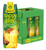 Rauch Happy Day Ananas | Esplosione di sapori tropicali | A base di succo d'ananas concentrato al 100% | 6 x 1 litro, Tetra Prisma Bevande analcoliche Naty Shop