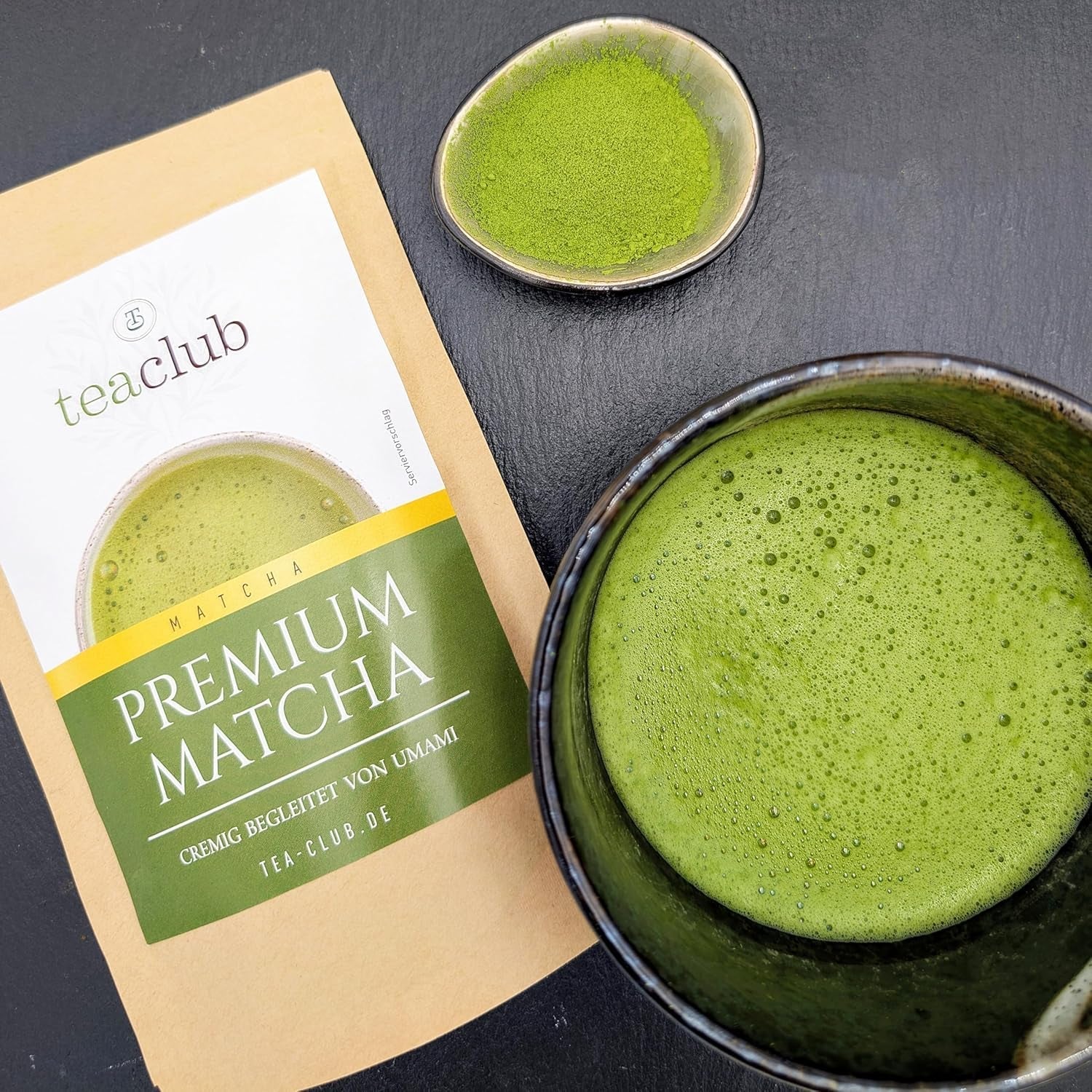 Tè Matcha Premium Giappone 100 g - Testato in laboratorio - Polvere di Matcha cerimoniale per preparare Umami Matcha, Polvere di tè verde naturale al 100%, Ideale per Matcha Latte, Teaclub