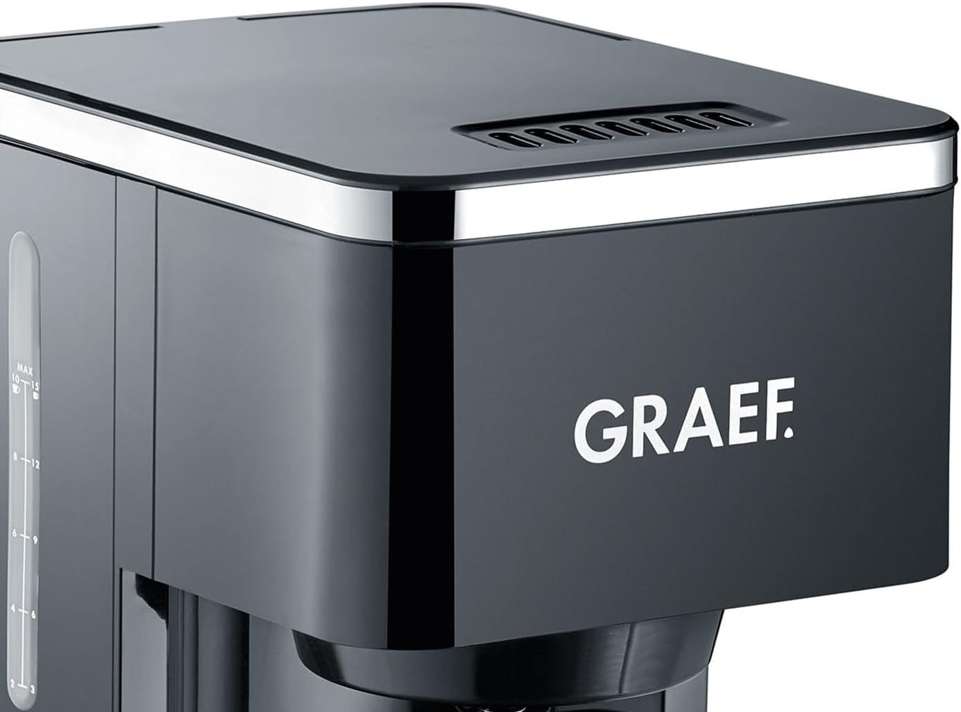 GRAEF. Macchina per caffè espresso con filtro FK402 Nera, 1,25 L, funzione di mantenimento in caldo, timer, funzione di pre-infusione, testa di infusione per uno sviluppo ottimale del sapore, facile da usare